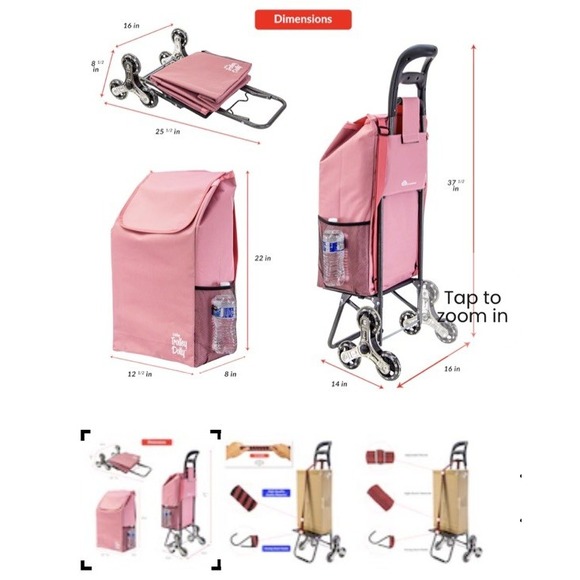 dbest products Stair Climber Trolley Dolly Sport Grocery Cart 3 Wheels Heavy